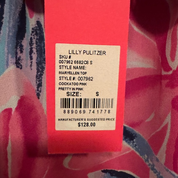Lilly Pulitzer MARYELLEN TOP | COCKATOO PINK | PRETTY IN PINK | SMALL 🩷🩵 - Picture 4 of 4